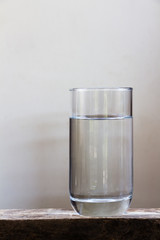 Drinking water on the table