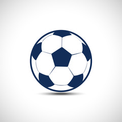 Blue Football ball Vector icon. Soccer ball Icon.
