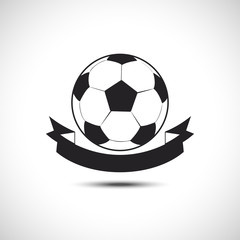 Obraz premium Football ball and Ribbon Vector icon. Soccer ball Icon.