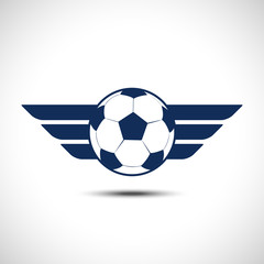 Football ball stylized wings Vector icon. Soccer ball Icon.
