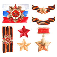 9 May The Great Patriotic War medal isolated set