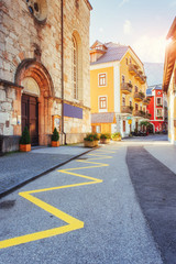 Obraz premium Buildings and streets. Hallstatt. Austria