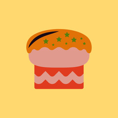 Vector illustration in flat style delicious cake