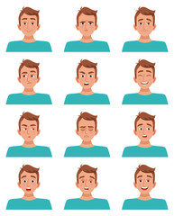 Male Facial Expressions Set