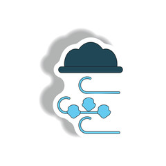 hail and wind, cloud sticker