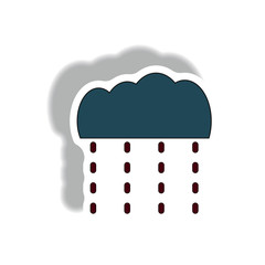 Rain Icon in trendy sticker style