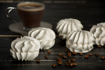 White zephyr with cup of coffee