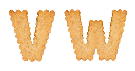 Cookie alphabet symbols isolated on white background. from full alphabet set