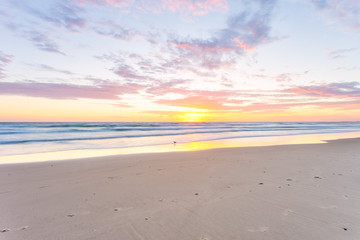 Fototapeta na wymiar Sunrise over the ocean on the Gold Coast, Queensland, Australia