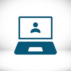 laptop with user icon in the middle vector illustration flat design