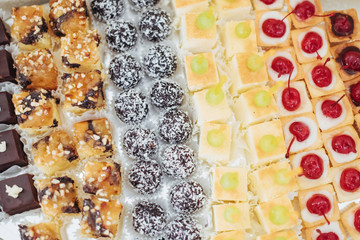 Fine dishes on the buffet table wedding