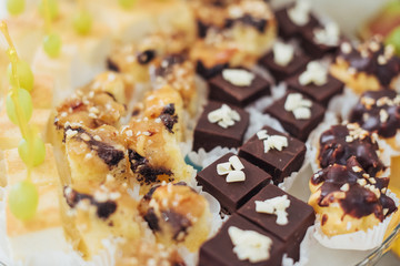 Fine dishes on the buffet table wedding