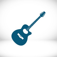 Acoustic guitar sign icon. Music symbol icon stock vector illustration flat design