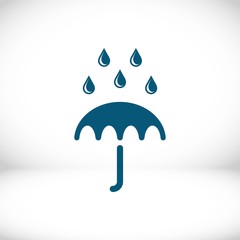 Umbrella vector icon. Rain protection symbol. Flat design style