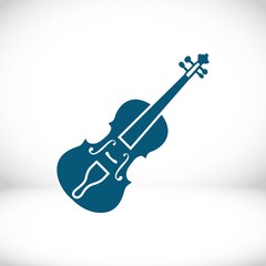Obraz premium Violin icon stock vector illustration flat design
