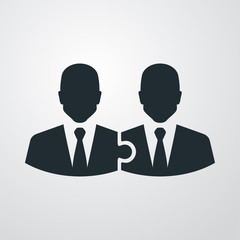 Icono plano teamwork en fondo degradado