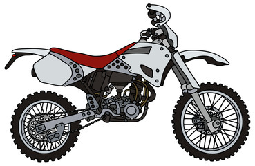 Fototapeta na wymiar White terrain motorcycle