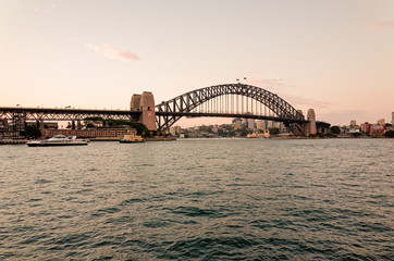 Fototapeta na wymiar Sydney Harbour Bridge at dusk