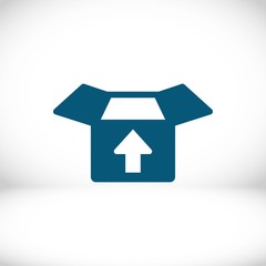 open box with arrow icon stock vector illustration flat design