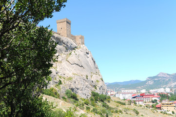 Fototapeta na wymiar Fortress in Sudak on the Crimean peninsula