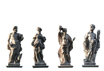 Four Gods on white background