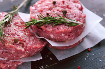 the formation of ground beef for grilling burger