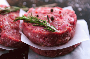 the formation of ground beef for grilling burger