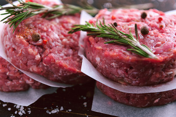 the formation of ground beef for grilling burger