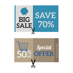 Sale coupon card percent discount symbol vector illustration.