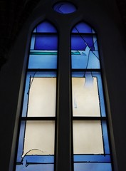 Fototapeta premium Blaues Fenster in der St. Nilolaikirche