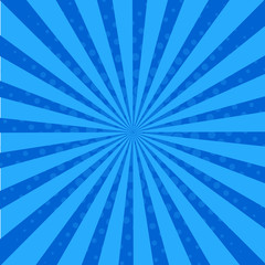 Blue rays background. Illustration for your bright beams design. Sun theme abstract wallpaper. Raster version