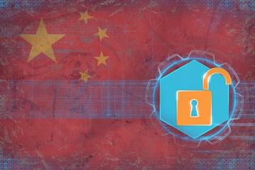 China network unprotected. Web protection concept.