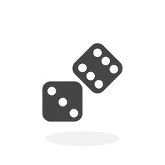 Dice Icon. Vector logo on white background