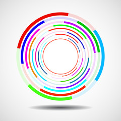 Abstract circle with lines, geometric logo, vector