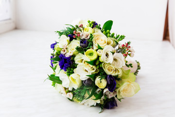 Beautiful bridal bouquet of flowers