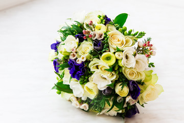 Beautiful bridal bouquet of flowers