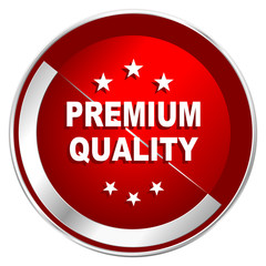 Premium quality red web icon. Metal shine silver chrome border round button isolated on white background. Circle modern design abstract sign for smartphone applications.