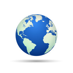 Illustration of the earth isolated on a white background.