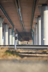 Under the bridge on a sunny day, street