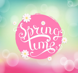 Spring time typographical Background.