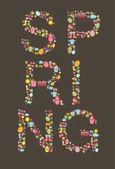 Spring Lettering, vector template.