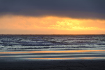 sunset at Kalaloch beach, Washington state, USA