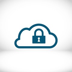 lock cloud icon stock vector illustration flat design