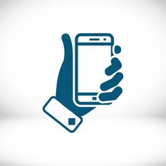 phone in hand icon stock vector illustration flat design