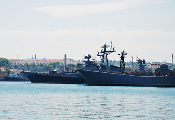 Obraz premium The ship on a blue sea