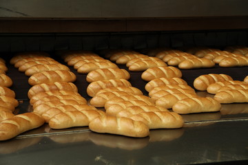 Fresh fragrant bread on the table. Food concept