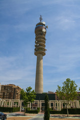 Television tower. Street of Zaragoza is a city in North-Eastern Spain, the capital of the Autonomous region of Aragon, Zaragoza province and County of the same name. May 2006