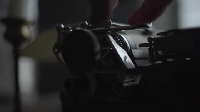 an old typewriter close up.