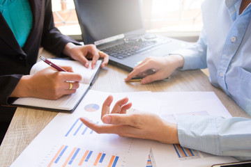 Business team meeting present.professional investor working with new startup project. Finance managers task. Concept business and finance