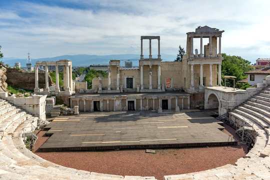 Remainings of Ancient Roman theatre in Plovdiv, Bulgaria